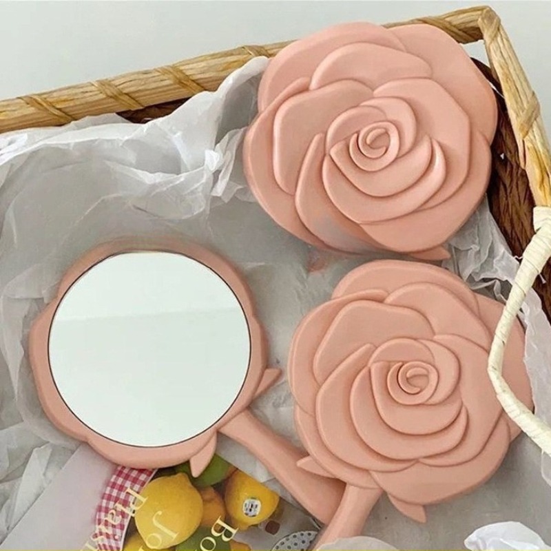 Beauty Rose Makeup - Espejo de maquillaje portátil con forma