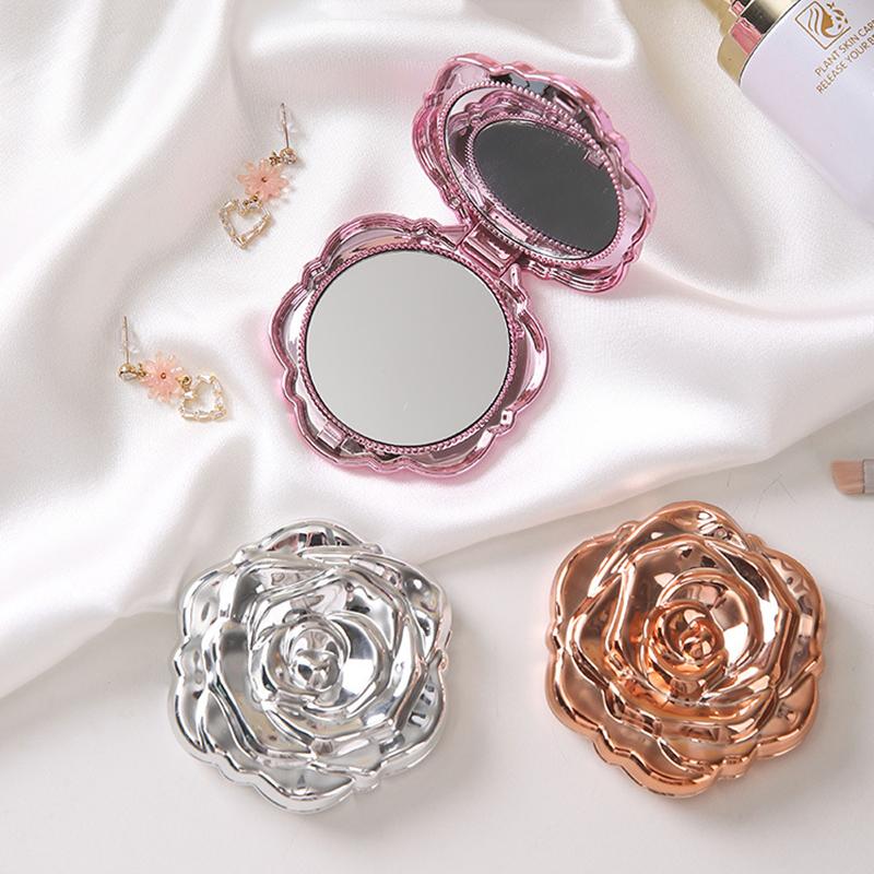 Beauty Rose Makeup - Mini espejo portátil Retro con forma