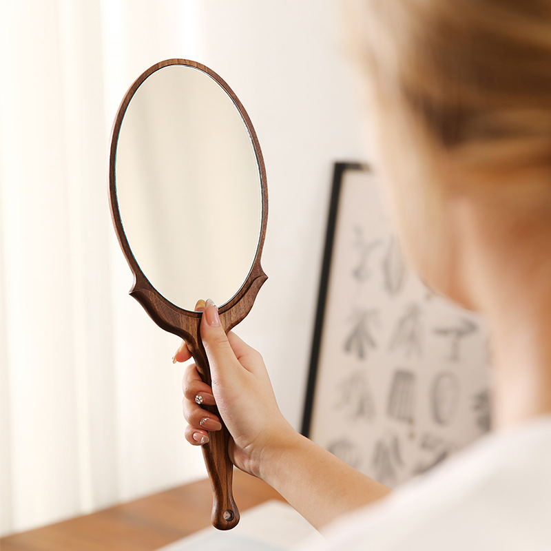 Beauty Makeup Definition - Espejo de mano vintage de madera