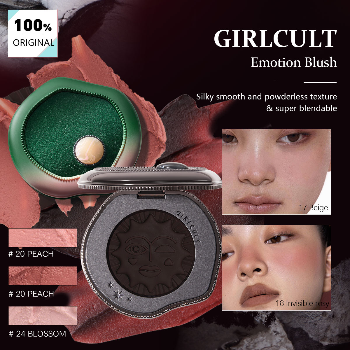 J Beauty Makeup - Crema multifuncional Girlcult Emotion, polvo finamente